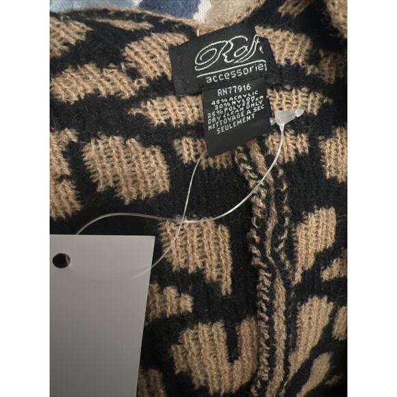 Roffe Accessories Leopard Print Knit Komono, One Size Brown Super Soft New - Picture 7 of 7